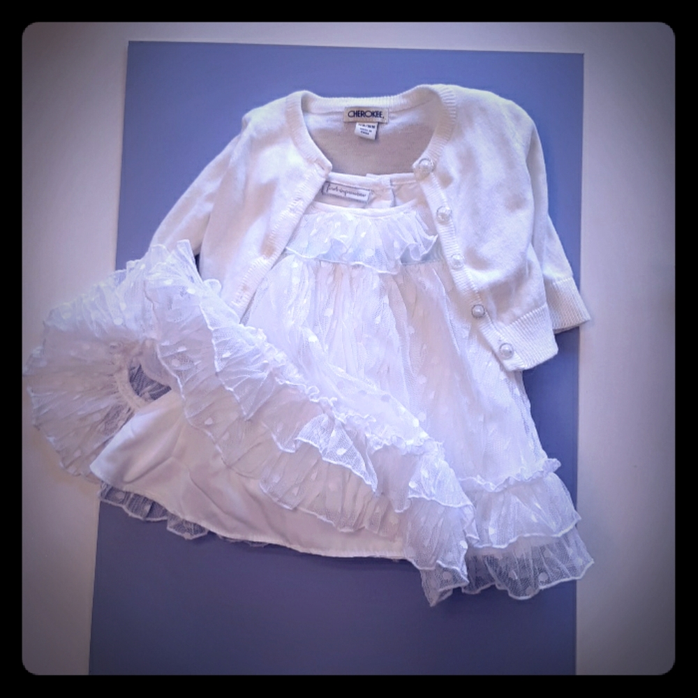 White dress with cardigan